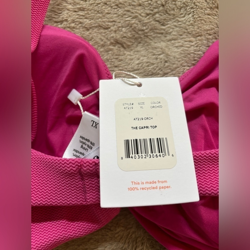 NWT Andie Swim Capri Bikini Top in Wave Orchid, Size XL - Picture 7 of 8